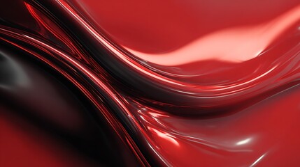 Gleaming Red and Black Fluid Waves glossy
