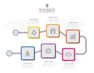 Vector business Presentation Connecting Steps Infographic Template