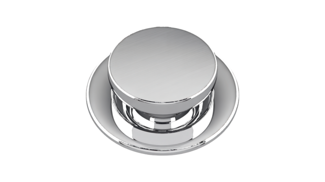 Polished Metal Round Object isolated on a transparent background chrome
