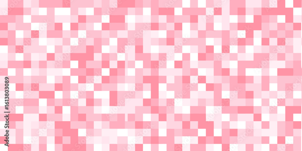 Poster abstract pink glitch pattern with pixelated squares in soft tones
