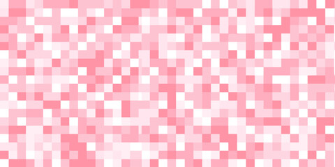 Abstract pink glitch pattern with pixelated squares in soft tones  