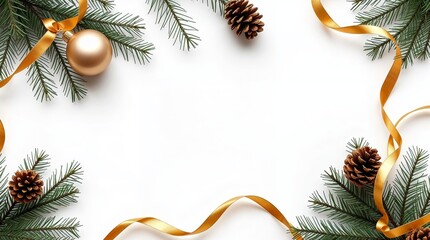 White Background with Christmas Ornaments — Ideal for Social Media and Flyers
