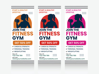 Gym Training Roll-Up Banner Layout