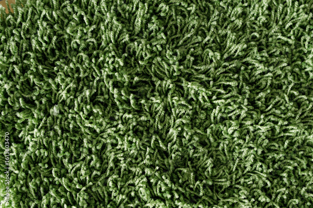 Poster high-resolution image of green shag carpet, perfect for texture backgrounds and design projects.