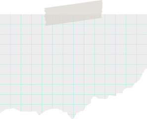 Clear list of paper. Paper design with lines, dots, cells, place for text. Square grid on paper. Vector