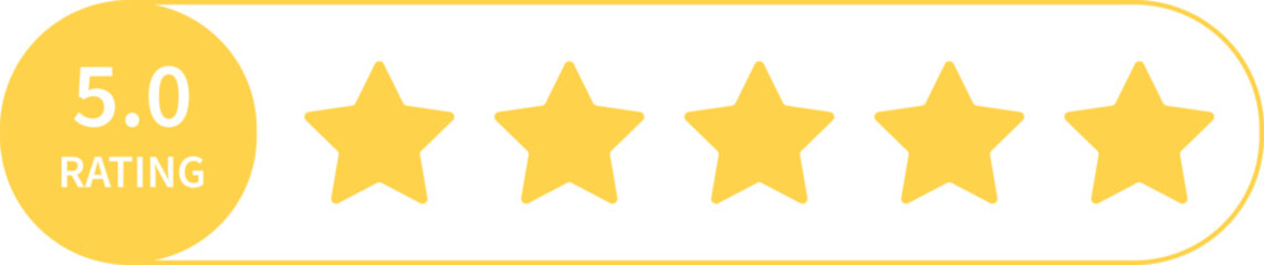 Rating stars. Five stars customer product rating review. Ranking symbol. Vector