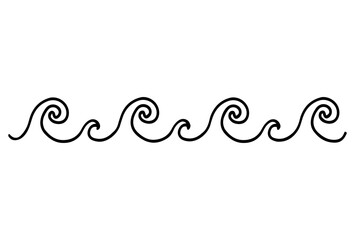 Horizontal seamless pattern with wavy elements.