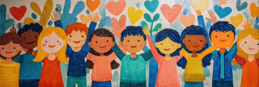 Diversity Values and Inclusivity Quotes Depicted in Vibrant Wall Art at a School Promoting Unity Among Students