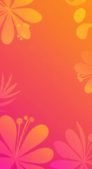Vibrant floral abstract design with orange and pink gradient background