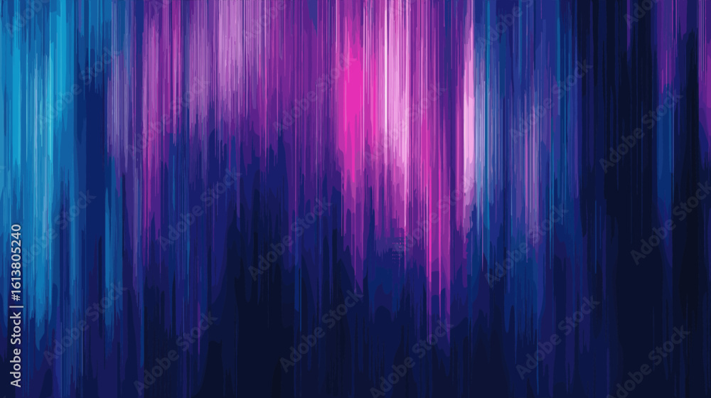 Poster abstract glitch pattern with vibrant colors in a digital design