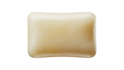 Rectangular pale yellow chewing gum piece isolated on a transparent background candy sweet