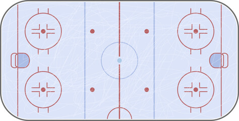 Hockey field. Playing field on the white background