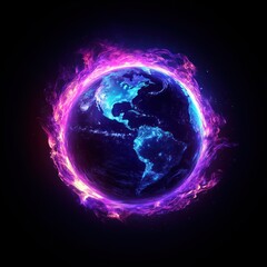 Obraz premium Fiery glowing Earth