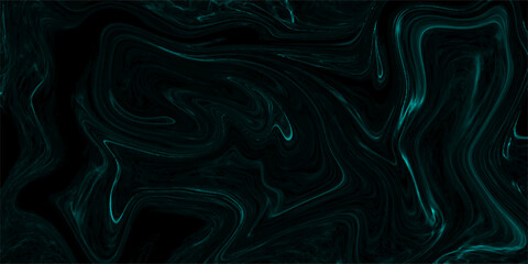 Abstract dark, fluid abstract background with swirling, marbled patterns in deep teal and black.  Smooth, glossy texture mimics flowing ink or liquid smoke, with elegant curves and organic motion.