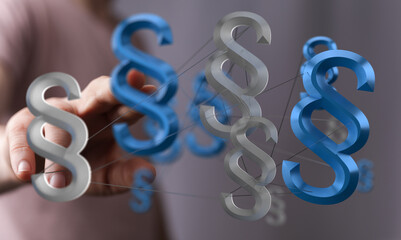 Obraz premium Abstract image of interconnected paragraph symbols representing legal concepts, laws, and regulations.
