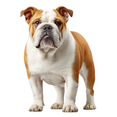 Obraz premium English Bulldog struts with fur texture. Use for pet product photography, pet adoption posters, animal health, dog breed information.