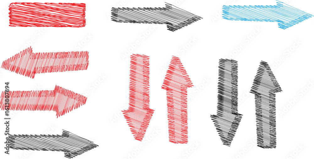 Poster a bold dynamic arrow design featuring vibrant red and blue accents created with precision using adob