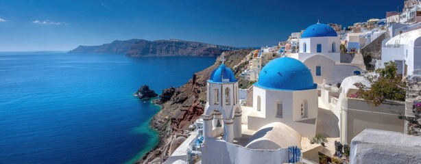 Aegean Island Village with Azure Domes