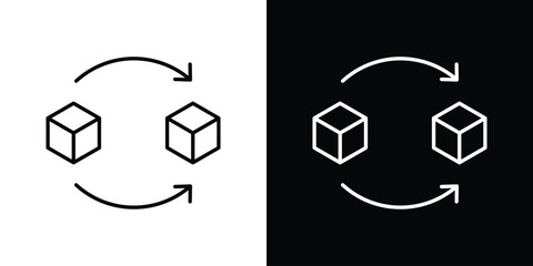 Replacement icon in line shapes, thin line design vector illustration