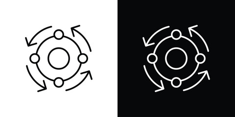 Procedure icon in line shapes, thin line design vector illustration