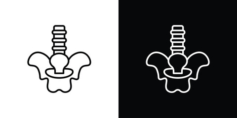 Pelvic area icon in line shapes, thin line design vector illustration