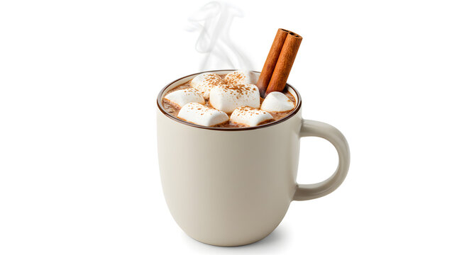 Caneca de chocolate quente com canela