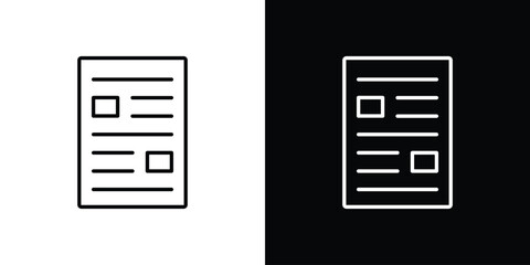 News feed icon in line shapes, thin line design vector illustration