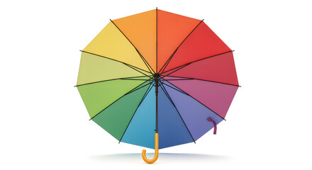 Guarda-chuva colorido aberto apoiado