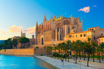 The Cathedral of Santa Maria of Palma and Parc del Mar, Majorca, Spain