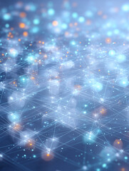Obraz premium AI Generated Glowing Neural Network with Blue and Orange Nodes