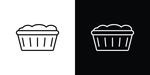 laundry hamper icon in line shapes, thin line design vector illustration