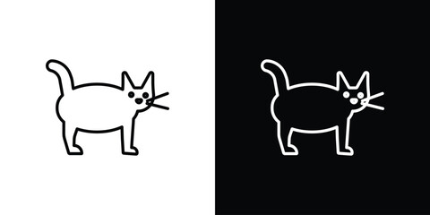 Kitten icon in line shapes, thin line design vector illustration