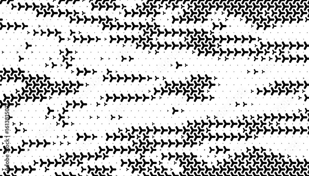 Poster black and white abstract geometric pattern with halftone effect for sporty background and jersey des