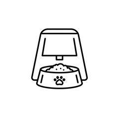 Pet feeder icon illustration with food bowl and modern design for animal care
