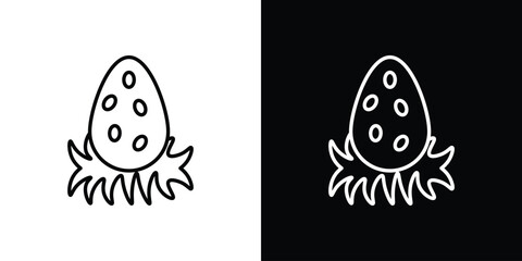 Dinosaur egg icon in line shapes, thin line design vector illustration