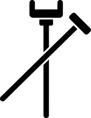 Crutches icon medical support symbol
