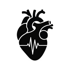 Vector illustration of Anatomical Heart Icon: Cardiology, Healthcare, and Medical Symbol