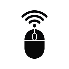 Vector illustration of Wireless Computer Mouse Icon: Simple, Black Vector Graphic