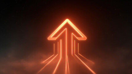 Futuristic Digital Growth Arrow Representing Financial Success and Technological Advancement growth, finance, futuristic, neon, glowing, arrow