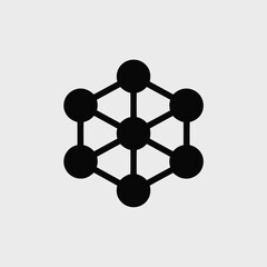 Vector illustration of Network Connection Icon:  Nodes, Links, and Connectivity Symbol for Technology, Science, and Business