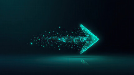 Futuristic Digital Growth Arrow Representing Financial Success and Technological Advancement arrow, digital, growth, futuristic, neon, glowing