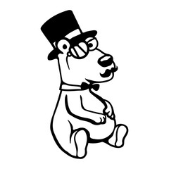Bear Sir Gentleman Mr. rich Monocle Glasses Top Hat