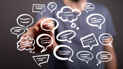 Conceptual image showing diverse communication channels and interaction.