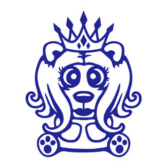 Bear Queen Princess Crown Long Hair Ruler Royal Hat