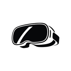 Vector illustration of Virtual Reality Headset Icon: Bold, Black Silhouette Graphic