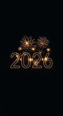 New year celebration 2026 with festive fireworks display