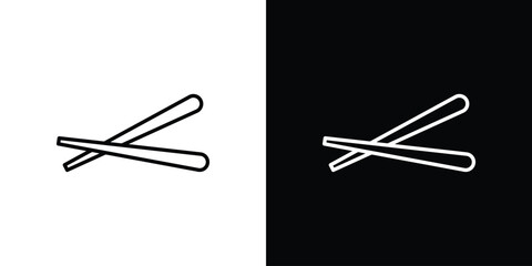 Chopsticks icon in line shapes, thin line design vector illustration