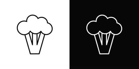 Cauliflower icon in line shapes, thin line design vector illustration