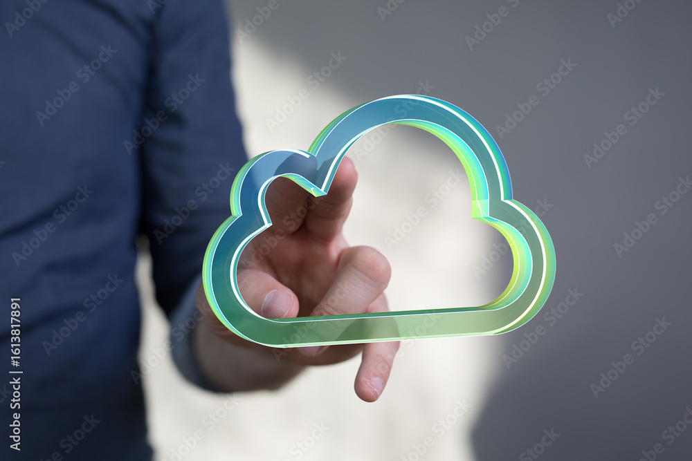 Aufkleber modern cloud technology for business. secure data storage, efficient solutions.
