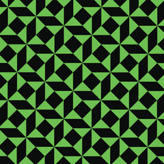 Decorative geometric green and black pattern design. Geometric tessellation of green and black shapes